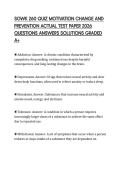 SOWK 260 QUIZ MOTIVATION CHANGE AND PREVENTION ACTUAL TEST PAPER 2026 QUESTIONS ANSWERS SOLUTIONS GRADED A&plus;