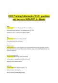 D220 Nursing Informatics WGU questions  and answers&vert;&commat;WGU D220 Nursing Informatics&comma; 2026&sol;2027 &ndash; Questions and Verified Answers&comma; A&plus; Grade