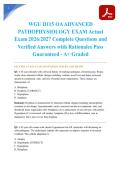 WGU D115 OA ADVANCED PATHOPHYSIOLOGY EXAM Actual Exam 2026&sol;2027 Complete Questions and Verified Answers with Rationales Pass Guaranteed - A&plus; Graded