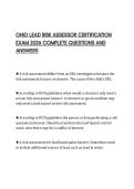 OHIO LEAD RISK ASSESSOR CERTIFICATION EXAM 2026 COMPLETE QUESTIONS AND ANSWERS