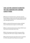 OHIO LEAD RISK ASSESSOR EXAMINATION TEST 2026 QUESTIONS WITH ANSWERS ALREADY PASSED