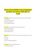 Driver License Written Test A&plus; 2026&sol;2027 &ndash; Vietnam &ndash; Complete Practice Questions and Answers&vert;Driver License Written Test in Vietnamese &ndash; Questions & Answers Reviewer