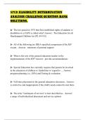 SPED ELIGIBILITY DETERMINATION ANALYSIS CHALLENGE QUESTION BANK SOLUTIONS&period;