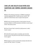 OHIO LIFE AND HEALTH EXAM PAPER 2026 QUESTIONS AND VERIFIED ANSWERS GRADED A&plus;