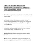 OHIO LIFE AND HEALTH INSURANCE EXAMINATION TEST 2026 FULL QUESTIONS WITH CORRECT SOLUTIONS