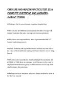 OHIO LIFE AND HEALTH PRACTICE TEST 2026 COMPLETE QUESTIONS AND ANSWERS ALREADY PASSED
