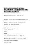 OHIO LIFE INSURANCE ACTUAL EXAMINATION 2026 QUESTIONS WITH SOLUTIONS GRADED A&plus;