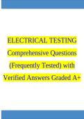 ELECTRICAL TESTING Comprehensive Questions &lpar;Frequently Tested&rpar; with Verified Answers Graded A&plus;