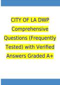 CITY OF LA DWP Comprehensive Questions &lpar;Frequently Tested&rpar; with Verified Answers Graded A&plus;