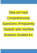 Dwp ech test Comprehensive Questions &lpar;Frequently Tested&rpar; with Verified Answers Graded A&plus; Package Deal
