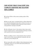 OHIO NOTARY PUBLIC EXAM SCRIPT 2026 COMPLETE QUESTIONS AND SOLUTIONS 100&percnt; CORRECT
