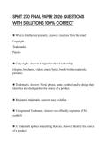 SPMT 270 FINAL PAPER 2026 QUESTIONS WITH SOLUTIONS 100&percnt; CORRECT