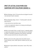 SPMT 270 ACTUAL EXAM PAPER 2026 QUESTIONS WITH SOLUTIONS GRADED A&plus;
