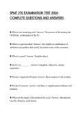 SPMT 270 EXAMINATION TEST 2026 COMPLETE QUESTIONS AND ANSWERS