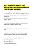SPMT 370 WALTEMYER UNIT 1 TEST ACCURATE ANSWERS FINAL PAPER 2026 FULL ANSWERS GRADED A&plus;