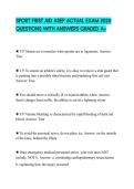 SPORT FIRST AID ASEP ACTUAL EXAM 2026 QUESTIONS WITH ANSWERS GRADED A&plus;