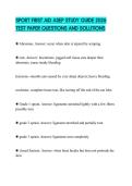 SPORT FIRST AID ASEP STUDY GUIDE 2026 TEST PAPER QUESTIONS AND SOLUTIONS