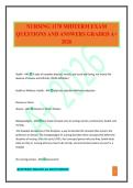 NURSING 1170 MIDTERM EXAM QUESTIONS AND ANSWERS GRADED A&plus; 2026