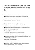 OHIO SCHOOL OF PHLEBOTOMY TEST BANK 2026 QUESTIONS WITH SOLUTIONS GRADED A&plus;