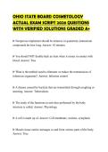 OHIO STATE BOARD COSMETOLOGY ACTUAL EXAM SCRIPT 2026 QUESTIONS WITH VERIFIED SOLUTIONS GRADED A&plus;