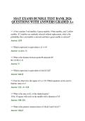 SSAT EXAMS BUNDLE TEST BANK 2026 QUESTIONS WITH ANSWERS GRADED A&plus;
