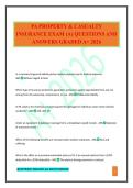 PA PROPERTY & CASUALTY INSURANCE EXAM &lpar;A&rpar; QUESTIONS AND ANSWERS GRADED A&plus; 2026