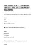 WGU INTRODUCTION TO CRYPTOGRAPHY C839 FINAL PAPER 2026 QUESTIONS WITH FULL ANSWERS