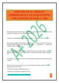 OHIO PHYSICAL THERAPY JURISPRUDENCE EXAM QUESTIONS AND ANSWERS GRADED A&plus; 2026