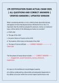 CPI CERTIFICATION EXAM ACTUAL EXAM 2026 &vert; ALL QUESTIONS AND CORRECT ANSWERS &vert; VERIFIED ANSWERS &vert; UPDATED VERSION