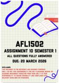 AFL1502 Assignment 10 &lpar;English&rpar; Semester 1 Memo &vert; Due 20 March 2026
