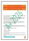 REAL ESTATE PROPERTY MANAGEMENT EXAM QUESTIONS AND ANSWERS GRADED A&plus; 2026