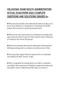 OKLAHOMA HOME HEALTH ADMINISTRATORS ACTUAL EXAM PAPER 2026 COMPLETE QUESTIONS AND SOLUTIONS GRADED A&plus;