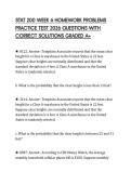 STAT 200 WEEK 6 HOMEWORK PROBLEMS PRACTICE TEST 2026 QUESTIONS WITH CORRECT SOLUTIONS GRADED A&plus;