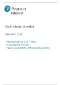 2025 A-LEVEL EDEXCEL ADVANCED ECONOMICS B PAPER 2 MARK SCHEME  