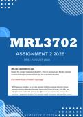 MRL3702 Assignment 2 2026 - Distinction &vert; Due September 2026