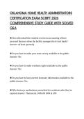OKLAHOMA HOME HEALTH ADMINISTRATORS CERTIFICATION EXAM SCRIPT 2026 COMPREHENSIVE STUDY GUIDE WITH SOLVED Q&A