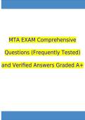 MTA EXAM Comprehensive Questions &lpar;Frequently Tested&rpar; and Verified Answers Graded A&plus;