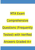 MTA Exam Comprehensive Questions &lpar;Frequently Tested&rpar; with Verified Answers Graded A&plus;