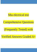 Mta electrical test Comprehensive Questions &lpar;Frequently Tested&rpar; with Verified Answers Graded A&plus;