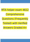 MTA helper exam 4612 Comprehensive Questions &lpar;Frequently Tested&rpar; with Verified Answers Graded A&plus;