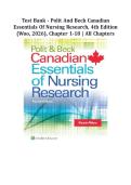 Test Bank - Polit and Beck Canadian Essentials of Nursing Research&comma; 4th Edition &lpar;Woo&comma; 2026&rpar;&comma; Chapter 1-18 &vert; All Chapters