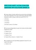 STATE FOOD SAFETY ACTUAL EXAM 2026 QUESTIONS WITH SOLUTIONS GRADED A&plus;