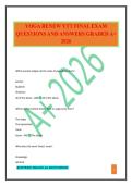 YOGA RENEW YTT FINAL EXAM QUESTIONS AND ANSWERS GRADED A&plus; 2026