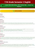 11th Grade Semester 2 English 65&plus; &lpar;Latest 2025-2026 Edition&rpar; 100&percnt; Verified Q&A &plus; Answer Key Solutions