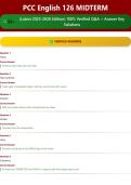 PCC English 126 MIDTERM 55&plus; &lpar;Latest 2025-2026 Edition&rpar; 100&percnt; Verified Q&A &plus; Answer Key Solutions