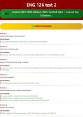 ENG 126 test 2 50&plus; &lpar;Latest 2025-2026 Edition&rpar; 100&percnt; Verified Q&A &plus; Answer Key Solutions