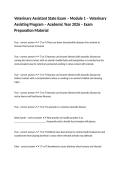Veterinary Assistant State Exam &ndash; Module 1 &ndash; Veterinary Assisting Program &ndash; Academic Year 2026 &ndash; Exam Preparation Material