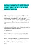 STATISTICS PORTAGE CNSL 503 TEST PAPER 2026 ALL STATISTICAL METHODS UPDATED ANSWERS GRADED A&plus;
