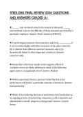 STEDI&period;ORG FINAL REVIEW 2026 QUESTIONS AND ANSWERS GRADED A&plus;