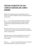 STEDI&period;ORG EXAMINATION TEST 2026 COMPLETE QUESTIONS AND CORRECT ANSWERS
